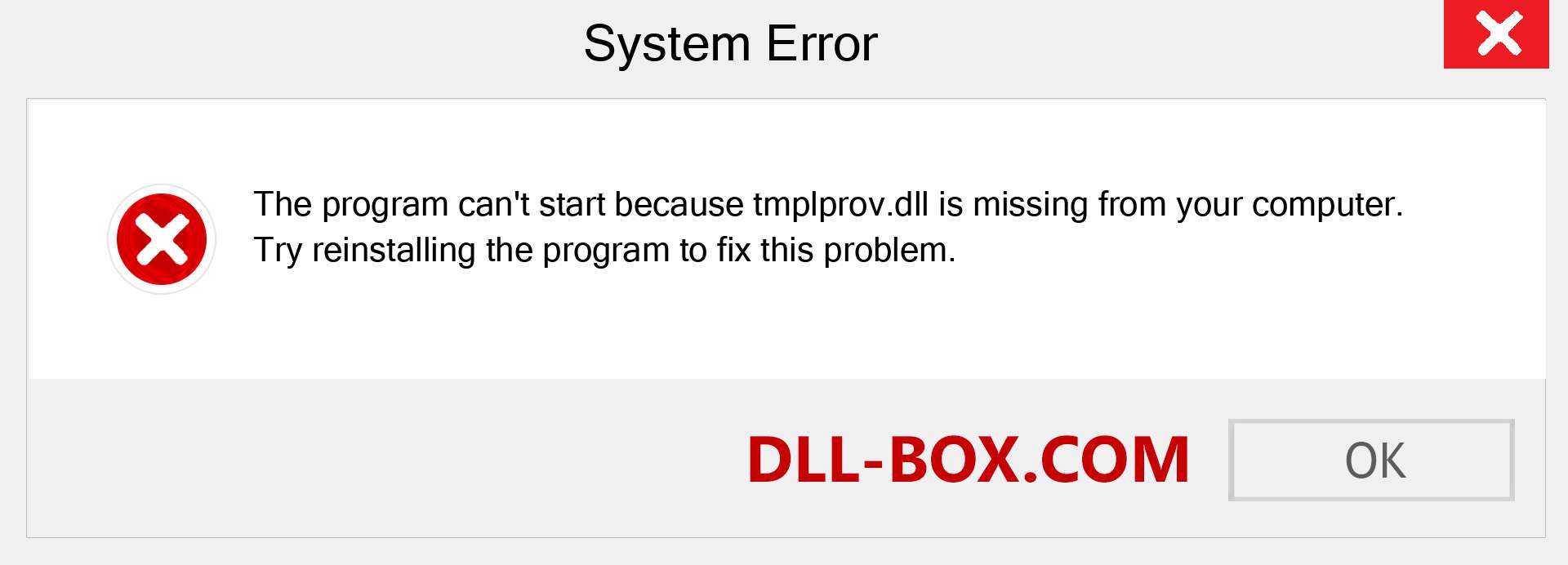  tmplprov.dll file is missing?. Download for Windows 7, 8, 10 - Fix  tmplprov dll Missing Error on Windows, photos, images